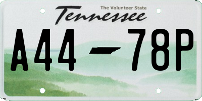 TN license plate A4478P