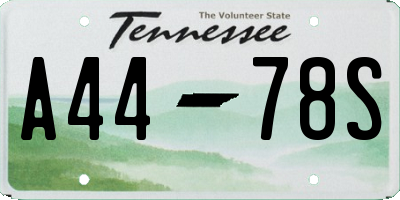 TN license plate A4478S