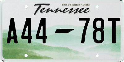 TN license plate A4478T