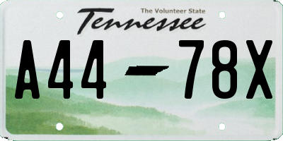 TN license plate A4478X
