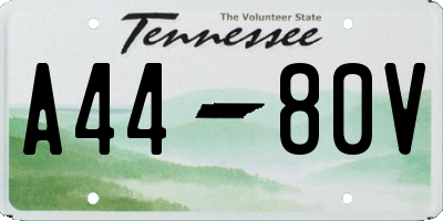 TN license plate A4480V
