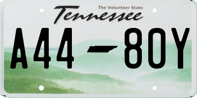 TN license plate A4480Y