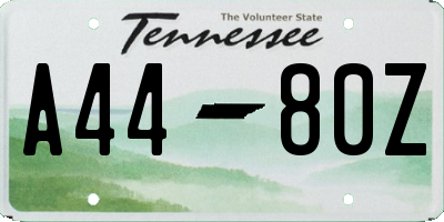TN license plate A4480Z