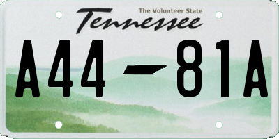 TN license plate A4481A