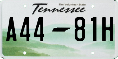 TN license plate A4481H