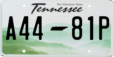 TN license plate A4481P
