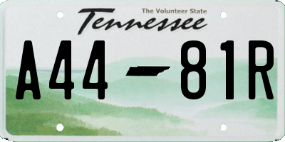TN license plate A4481R