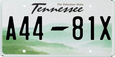TN license plate A4481X