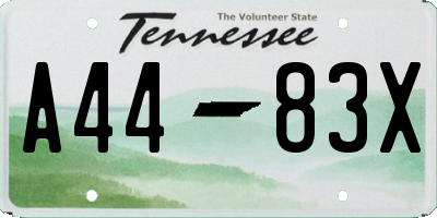 TN license plate A4483X