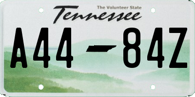 TN license plate A4484Z