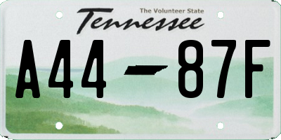 TN license plate A4487F
