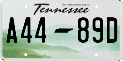 TN license plate A4489D