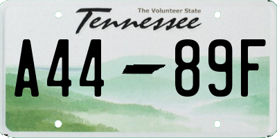 TN license plate A4489F