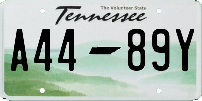 TN license plate A4489Y