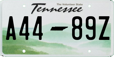 TN license plate A4489Z