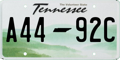 TN license plate A4492C