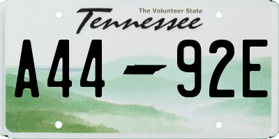 TN license plate A4492E