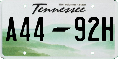 TN license plate A4492H