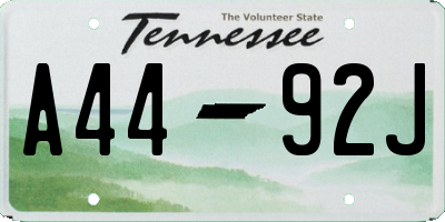 TN license plate A4492J