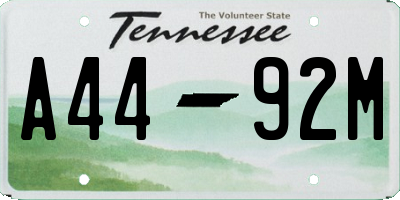 TN license plate A4492M