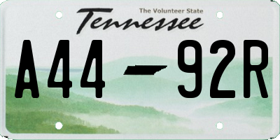 TN license plate A4492R