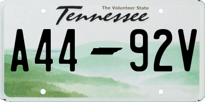 TN license plate A4492V