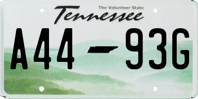 TN license plate A4493G
