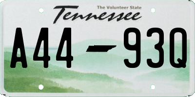 TN license plate A4493Q