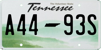 TN license plate A4493S