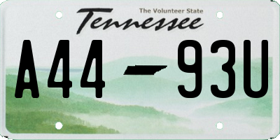 TN license plate A4493U