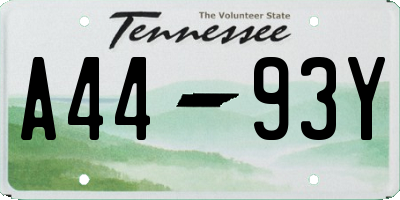 TN license plate A4493Y