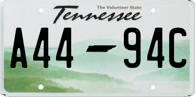 TN license plate A4494C