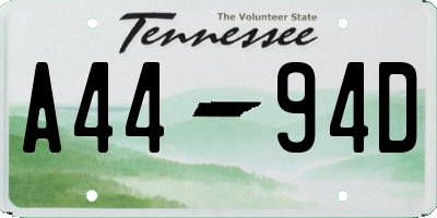 TN license plate A4494D