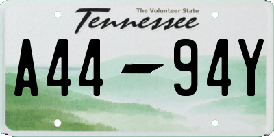 TN license plate A4494Y
