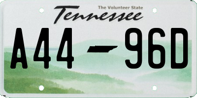 TN license plate A4496D
