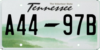 TN license plate A4497B
