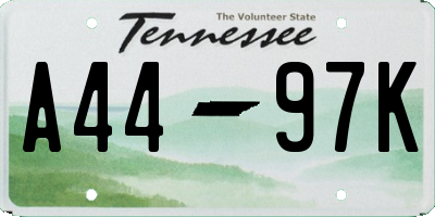 TN license plate A4497K