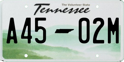 TN license plate A4502M