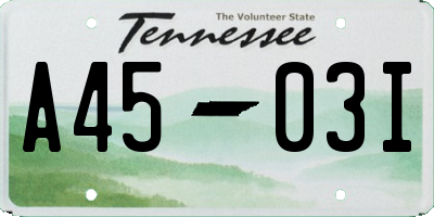 TN license plate A4503I