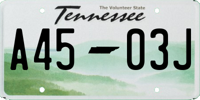 TN license plate A4503J
