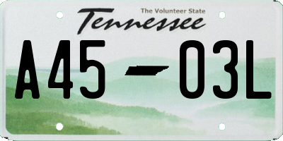 TN license plate A4503L