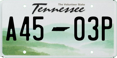 TN license plate A4503P