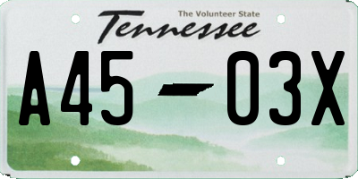 TN license plate A4503X