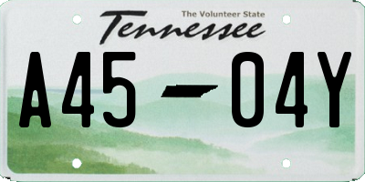 TN license plate A4504Y