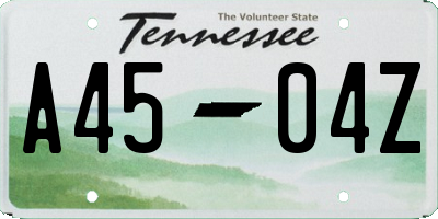 TN license plate A4504Z