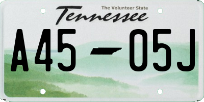 TN license plate A4505J