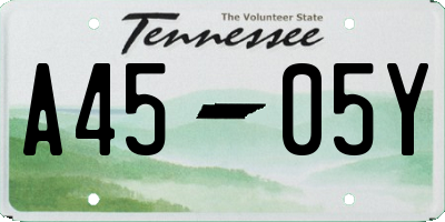 TN license plate A4505Y