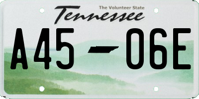 TN license plate A4506E