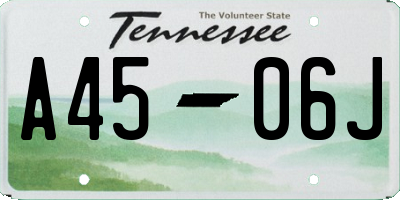 TN license plate A4506J