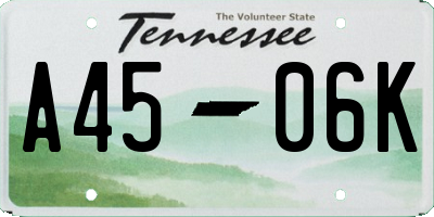 TN license plate A4506K